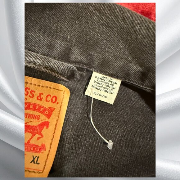 Levi's Black Denim Jacket XL Oversized Unisex NEW Streetwear - Picture 4 of 11